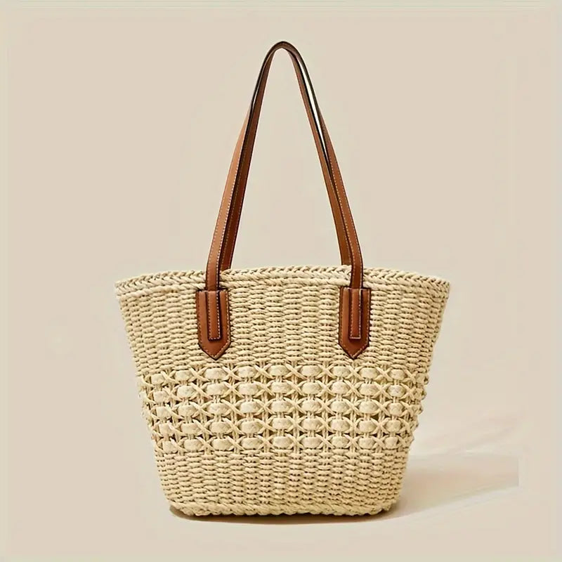 Bolso tipo paja beige
