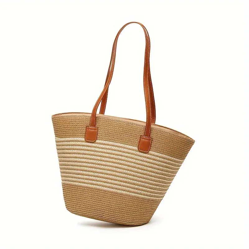 Bolso mediano tipo paja r/b - 20*30*11 cms