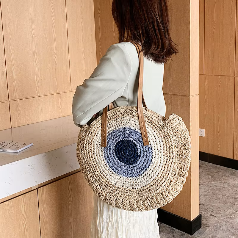 Bolso Circular Ojo turco Beige