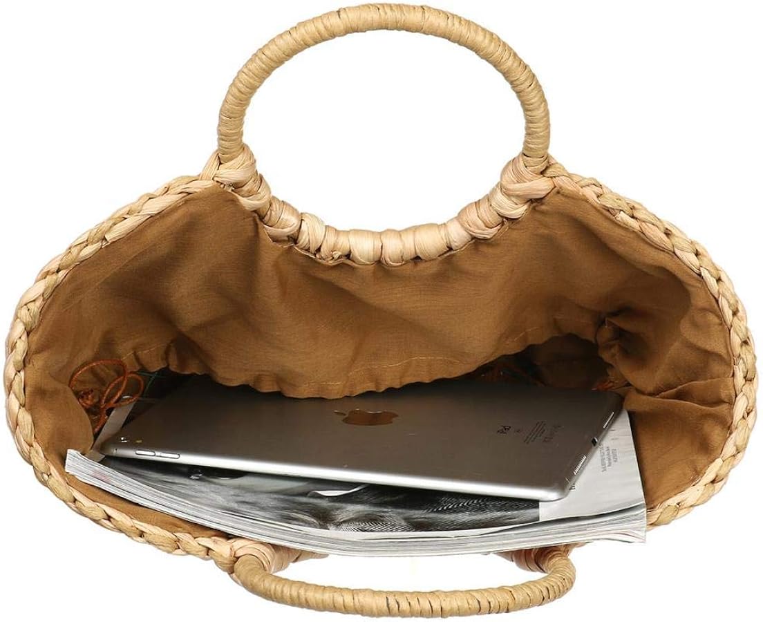 Canasta paja natural beige