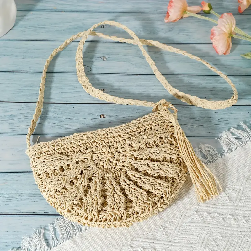 Bolso tejido de verano - small - color beige