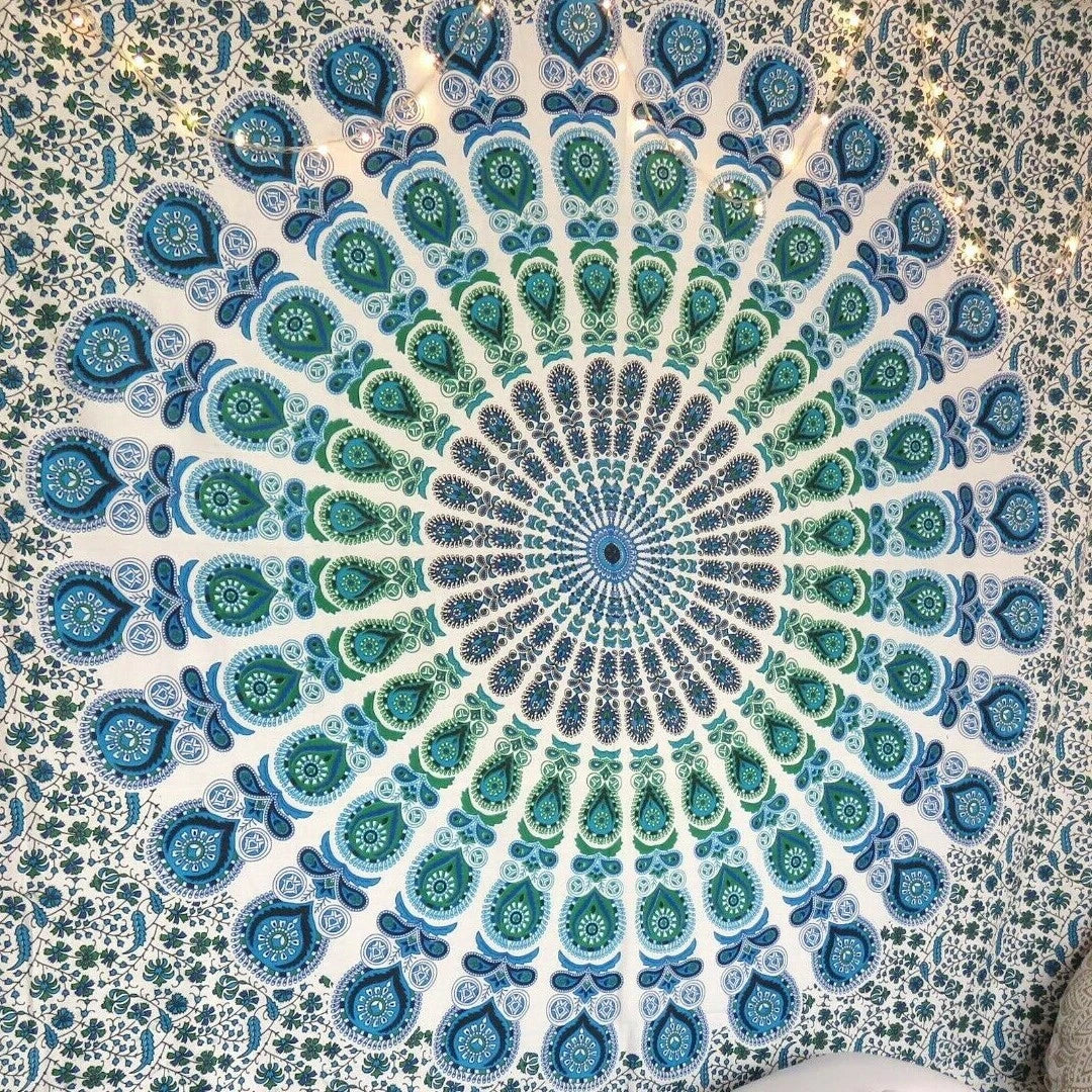 Mandala de la India Ojos de Búho Azul