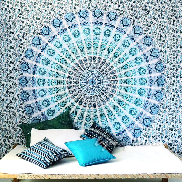 Mandala de la India Ojos de Búho Azul