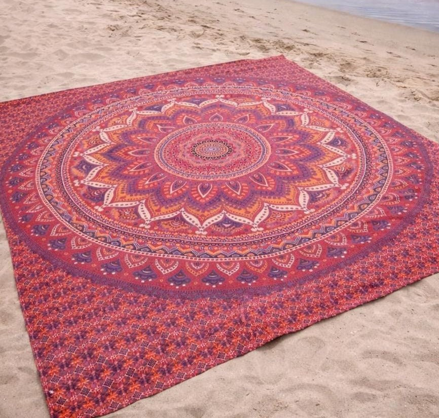 Mandala de la India Flor Loto Rojo