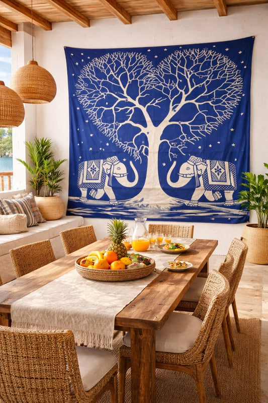 Mandala de la India Azul con árbol de la vida