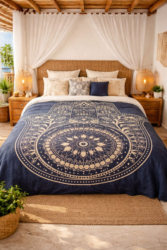 Mandala de la india Azul Mano de Fátima