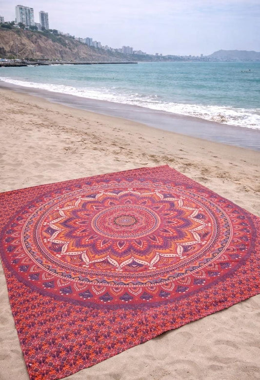 Mandala de la India Flor Loto Rojo