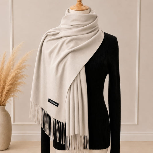 Bufanda textura cashmere 180*68cm Beige