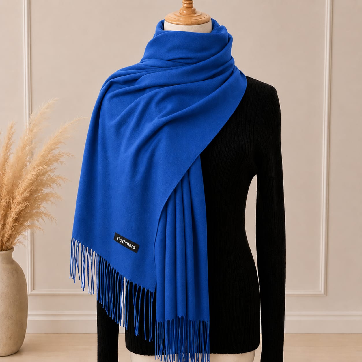 Bufanda textura cashmere 180*68cm Azulino