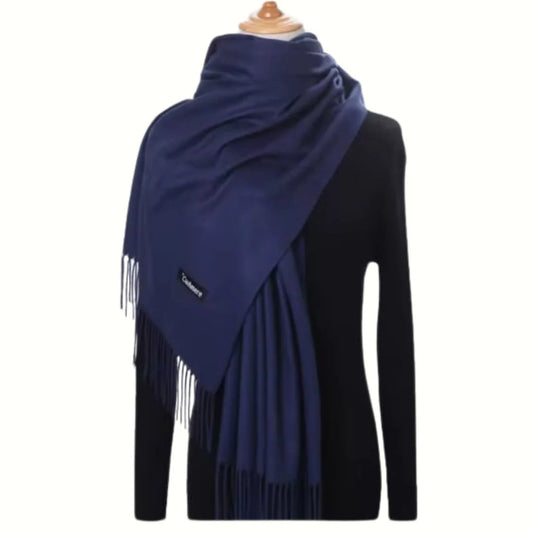 Bufanda textura cashmere 180*68cm Azul