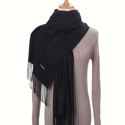 Bufanda textura cashmere 180*68cm Negro