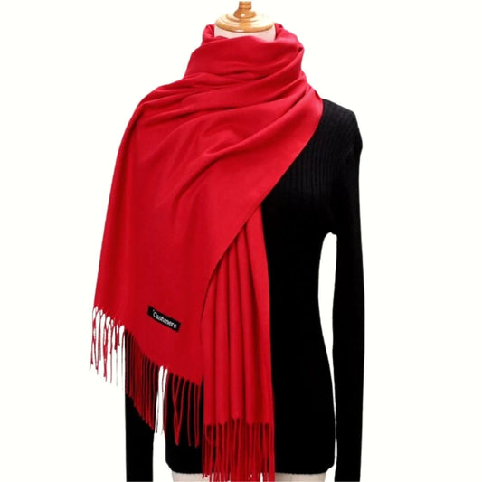 Bufanda textura cashmere 180*68cm Rojo
