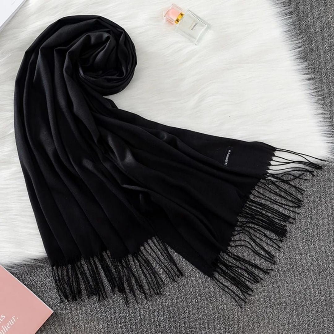 Bufanda textura cashmere 180*68cm Negro