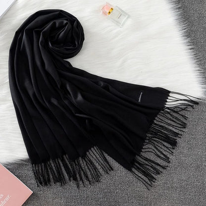 Bufanda textura cashmere 180*68cm Negro