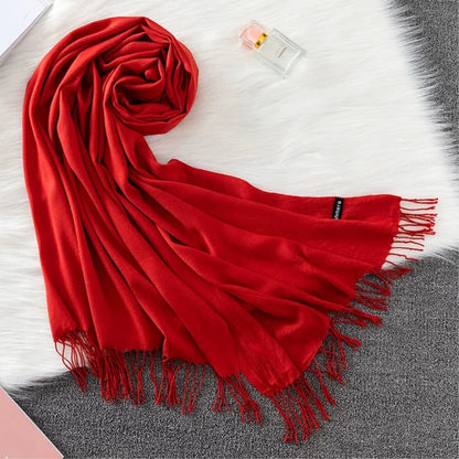 Bufanda textura cashmere 180*68cm Rojo