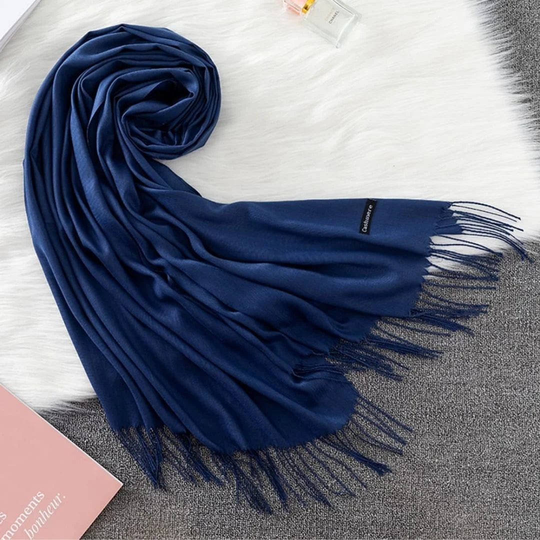 Bufanda textura cashmere 180*68cm Azul