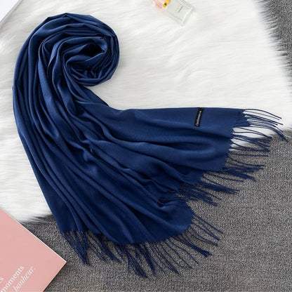 Bufanda textura cashmere 180*68cm Azul