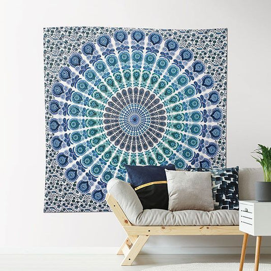 Mandala de la India Ojos de Búho Azul